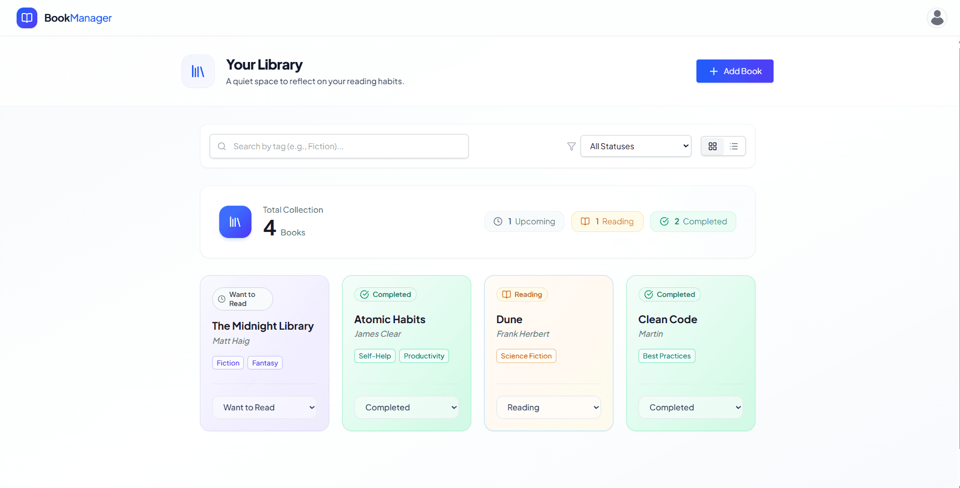 The Personal Book Manager Dashboard